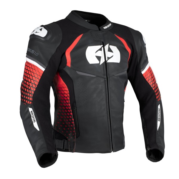 Oxford Oxford Nexus 1.0 Leather MS Jkt Blk/Red
